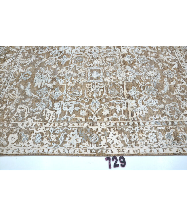 Vintage Brauner Teppich | Kazak Muster | 228 x 167 cm | Handgeknüpfter Wollteppich