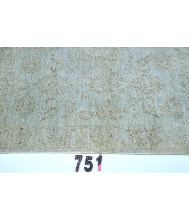 Vintage Wool Hand-Knotted Rug - Vintage Pattern - 118 x 079 cm - Soft Neutral Colors