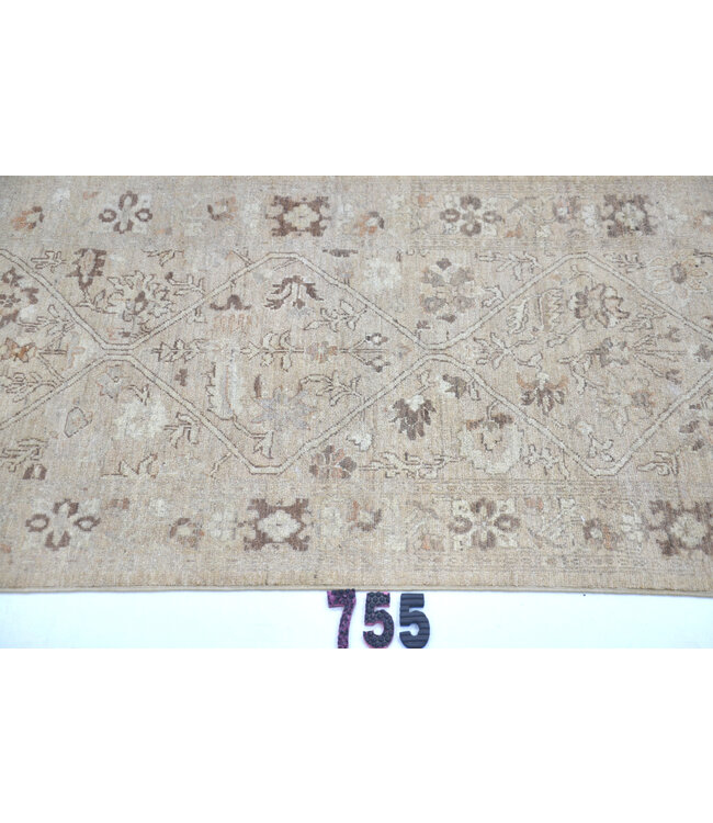 Ziegler Wool Hand-Knotted Rug - Ziegler Pattern - 291 x 079 cm - Neutral Colors