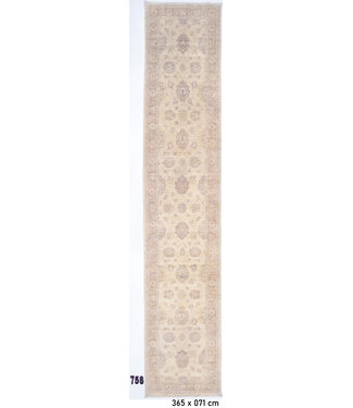 Ziegler Wol Handgeweven Tapijt - Ziegler Patroon - 365 x 071 cm - Zachte Neutrale Kleuren