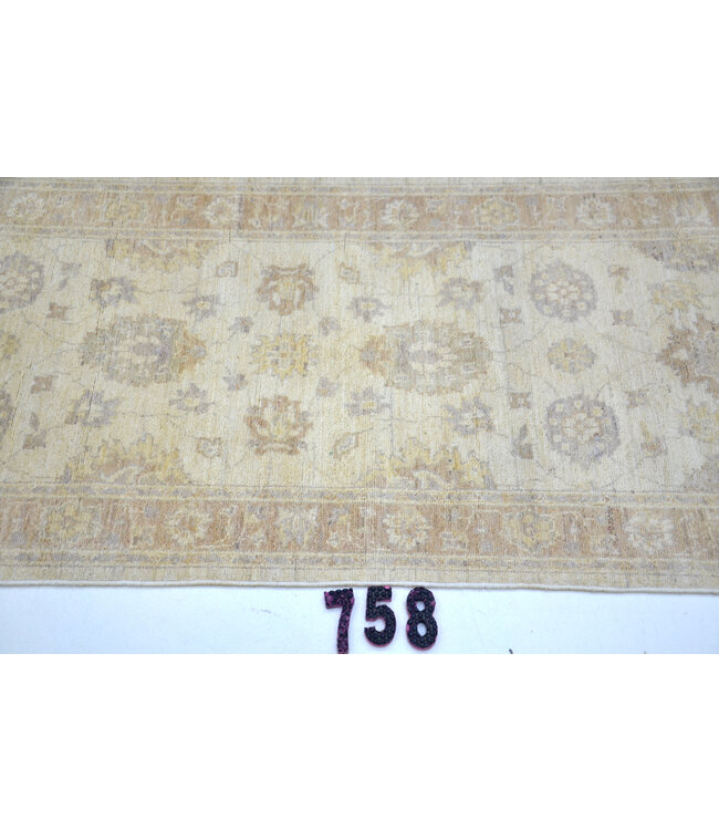 Ziegler Woll Handgewebter Teppich - Ziegler Muster - 365 x 071 cm - Sanfte Neutrale Farben