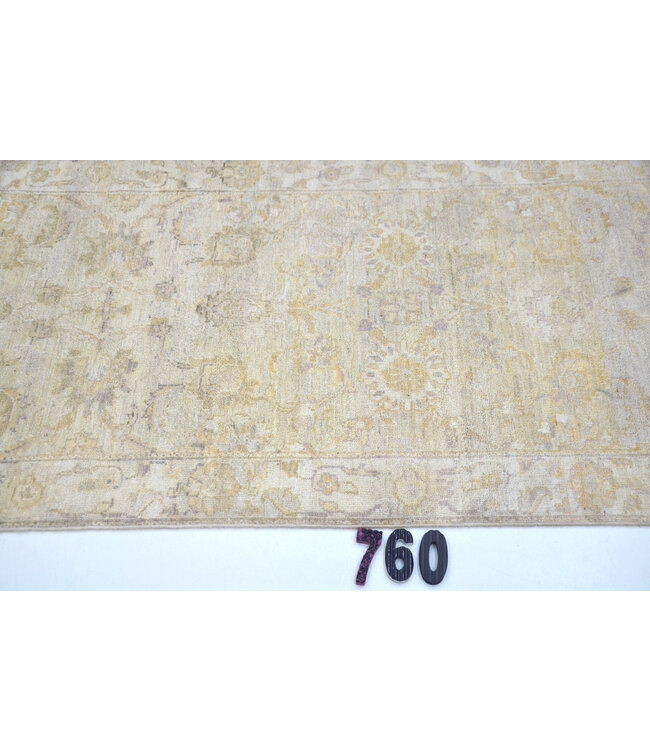 Ziegler Wol Handgeweven Tapijt - Ziegler Patroon - 210 x 075 cm - Zachte Neutrale Kleuren