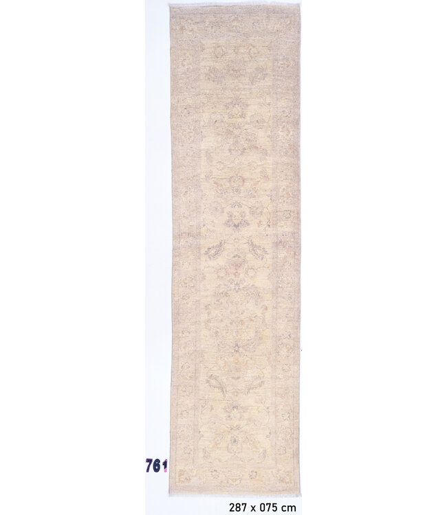 Beige Antieke Loper – 287 x 75 cm – Handgeknoopt van Wol