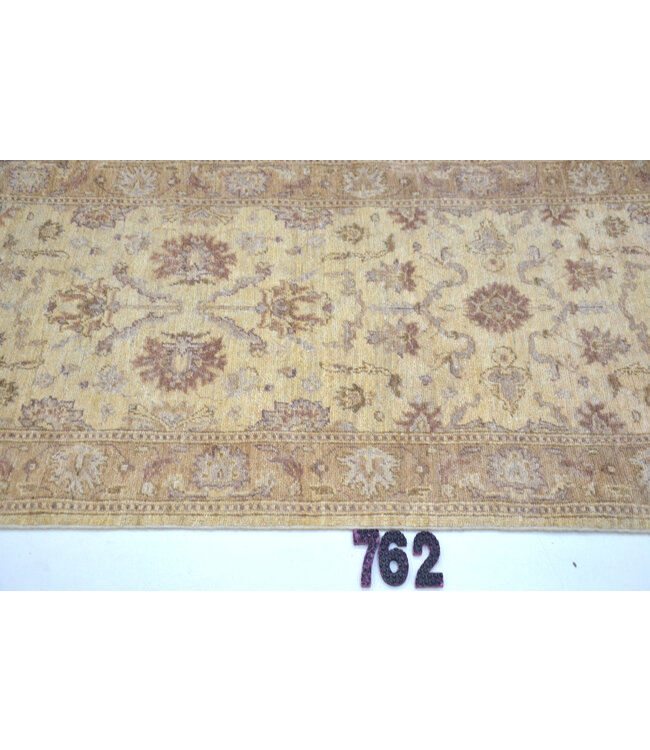 Beige-Bruine Ziegler Loper – 304 x 76 cm – Handgeknoopt van Wol