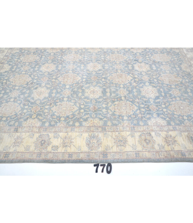 Lichtblauw-Beige Ziegler Tapijt – 276 x 183 cm – Handgeknoopt Wol