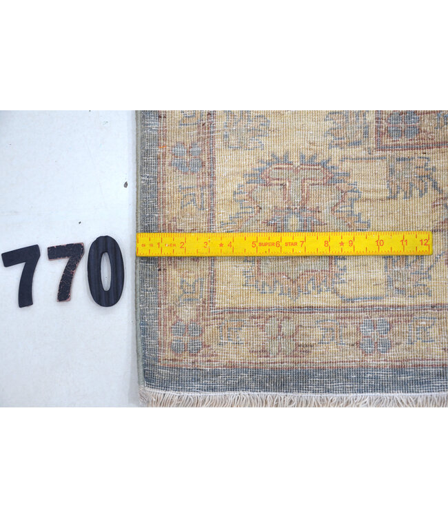 Hellblau-Beiger Ziegler Teppich – 276 x 183 cm – Handgeknüpft aus Wolle