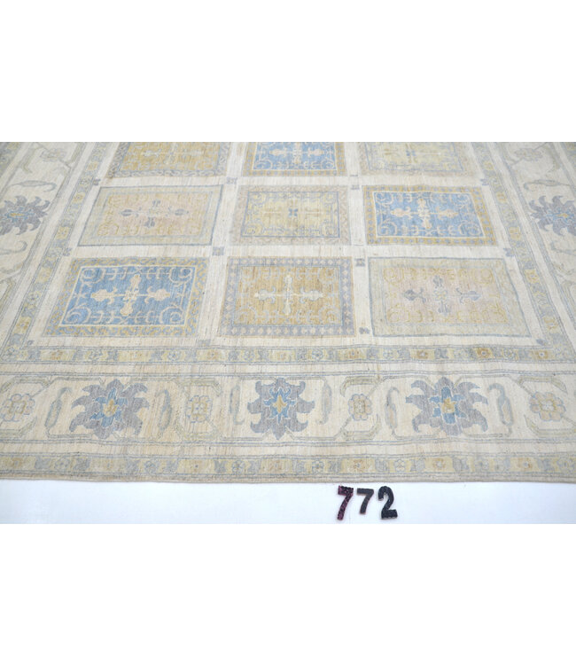 Lichtblauw Geel Gabbeh Tapijt – 239 x 199 cm