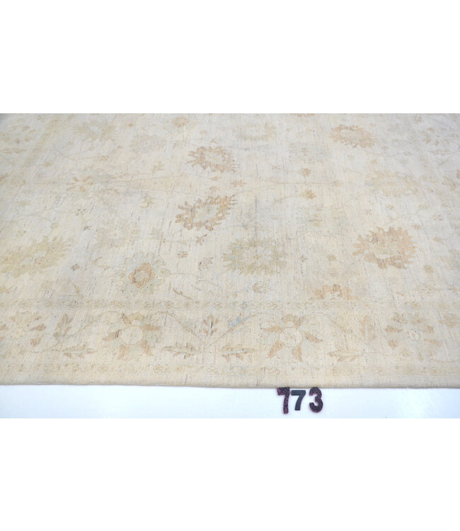 Beige Lichtbruin Antieke Ziegler Tapijt – 240 x 201 cm