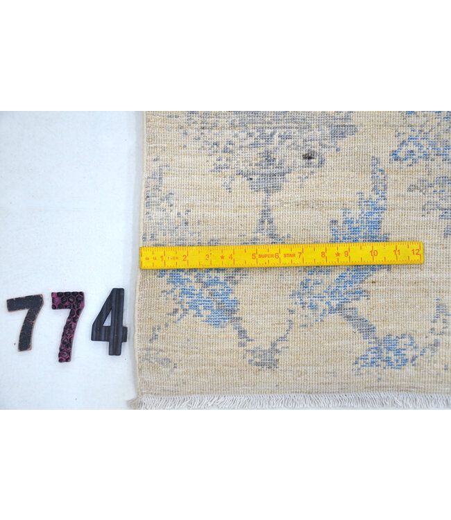 Beige Blau Modern Teppich – 308 x 200 cm