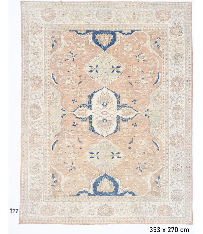 Ziegler Wollteppich - 353 x 270 cm - Handgeknüpft im Persischen Design