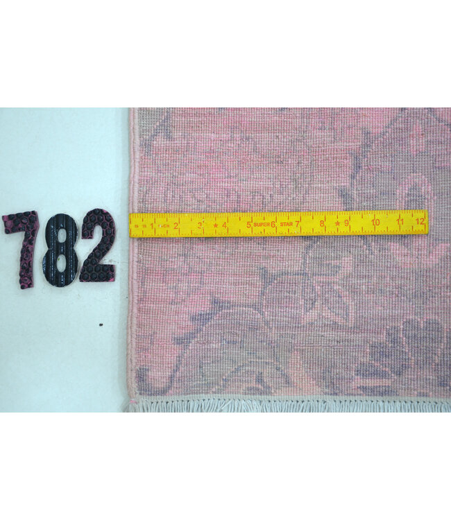 Vintage Teppich - Sanftes Rosa mit Lila Blumenmuster | Handgeknüpftes Wollteppich - 375x269 cm