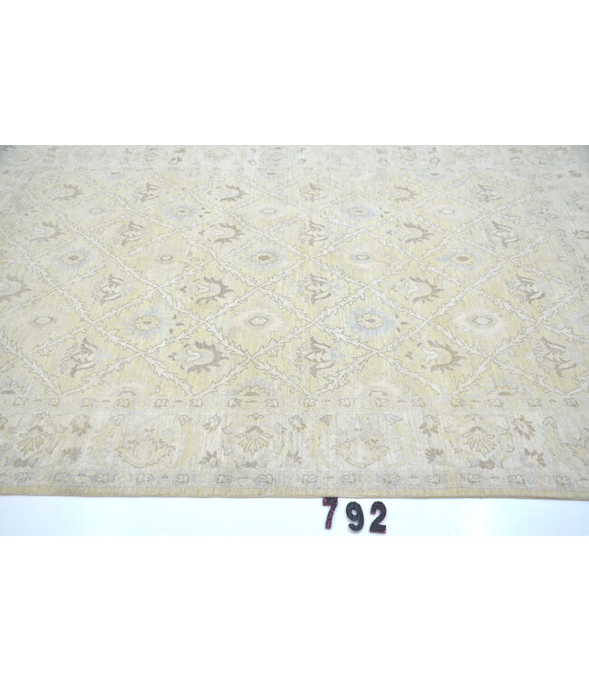 Hellbeige-Lila Ziegler Teppich – Blumenmuster – 271 x 183 cm
