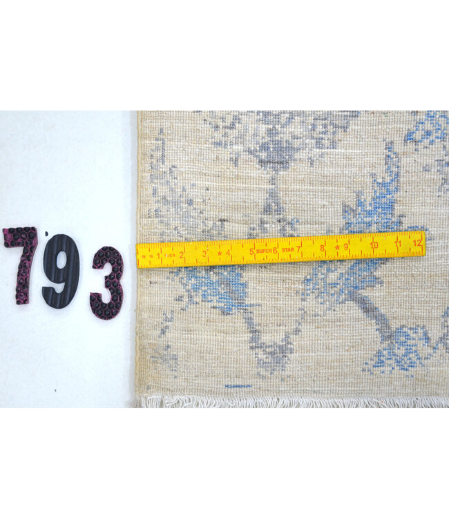 Creme-Grau Vintage Teppich – Blumenmuster – 298 x 200 cm