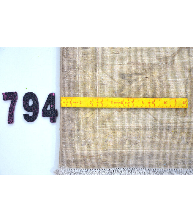 Grau-Beige Klassischer Teppich – Medaillonmuster – 241 x 197 cm