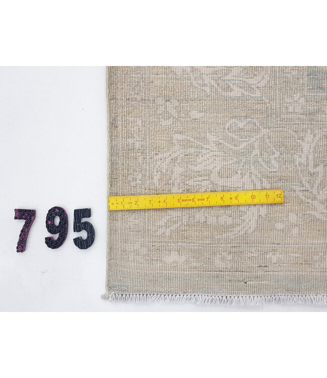 Beige Pastel Vintage Vloerkleed – Vervaagd Bloemmotief – 295 x 195 cm