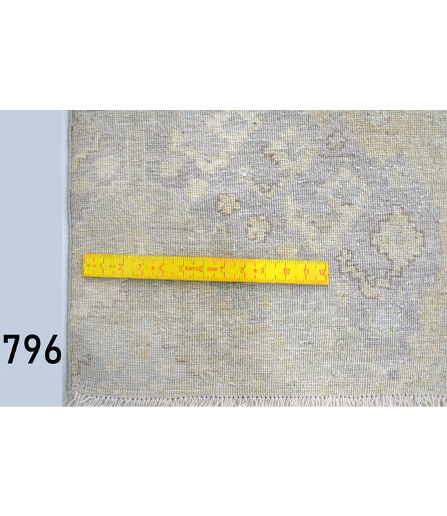 Sand-Colored Vintage Modern Rug – Faded Geometric Pattern – 273 x 183 cm