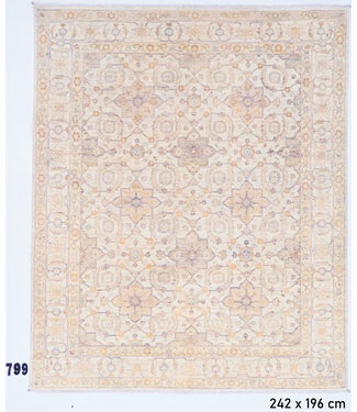 Beige Ziegler Tapijt - 242 x 196 cm - Handgeknoopt Wol Beige Ziegler Tapijt - 242 x 196 cm - Handgeknoopt Wol