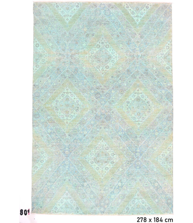 Light Blue, Green Tones – Ziegler Pattern – 278 x 184 cm