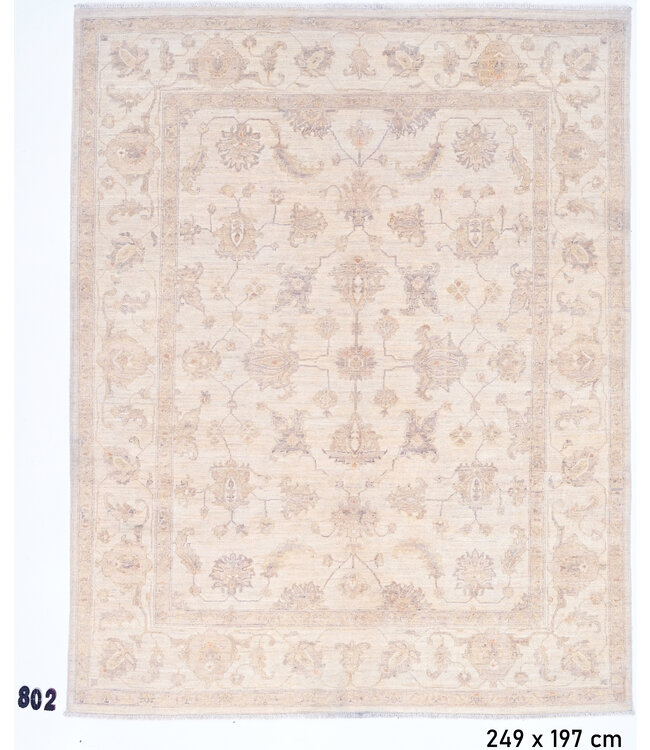 Ziegler Pattern Wool Rug - Beige | 249 x 197 cm