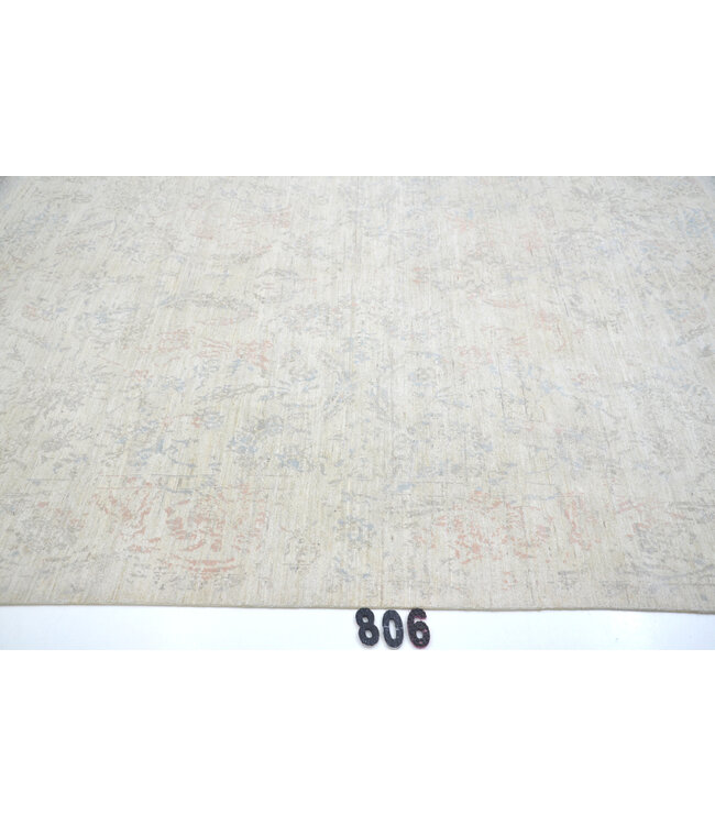 Light Beige Ziegler Rug – 293x210 cm – Hand-Knotted Wool Carpet with Soft Floral Design