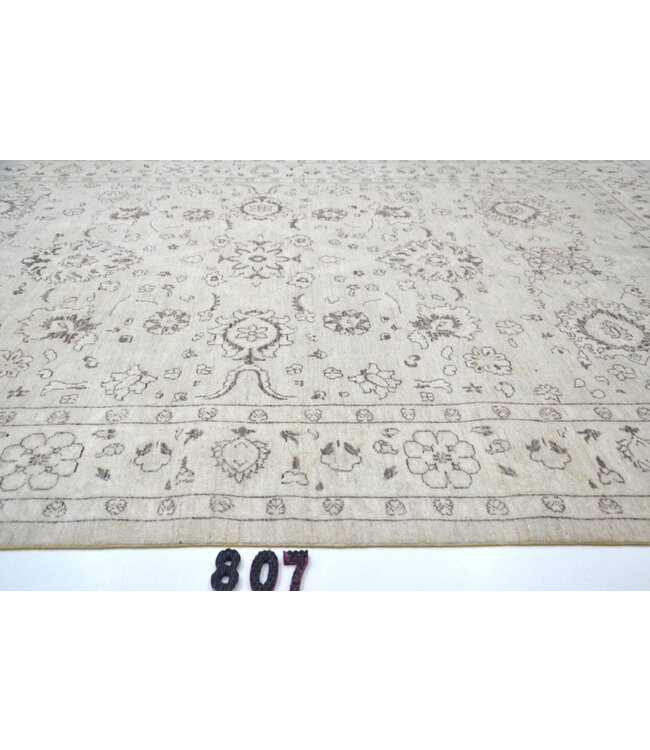 Beige Ziegler Rug – 287x199 cm – Hand-Knotted Wool Carpet with Classic Floral Pattern