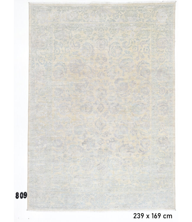 Light Blue Ziegler Rug – 239x169 cm – Hand-Knotted Wool Carpet with Soft Elegance