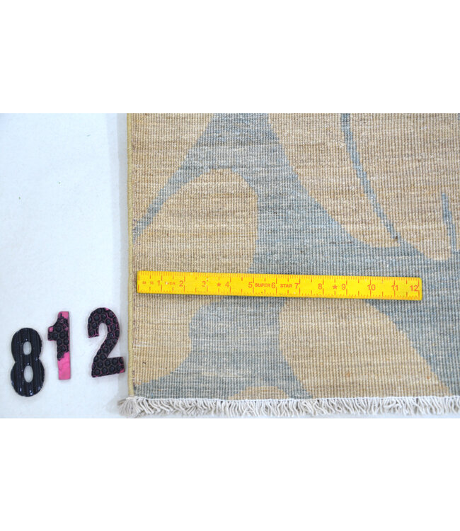 Blauw-beige Modern patroon – 264 x 176 cm – Handgeknoopt wollen vloerkleed