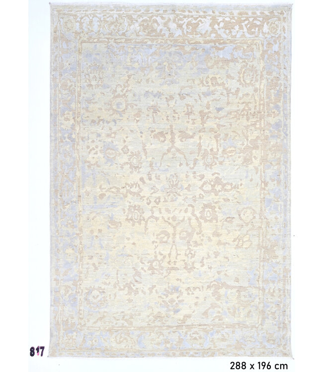 Beige-Light Blue Ziegler Rug – Classic Floral Pattern – 288 x 196 cm