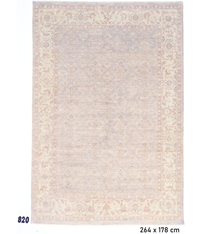 Licht Violet Beige Ziegler Vloerkleed – Klassiek Bloemenpatroon – 264 x 178 cm