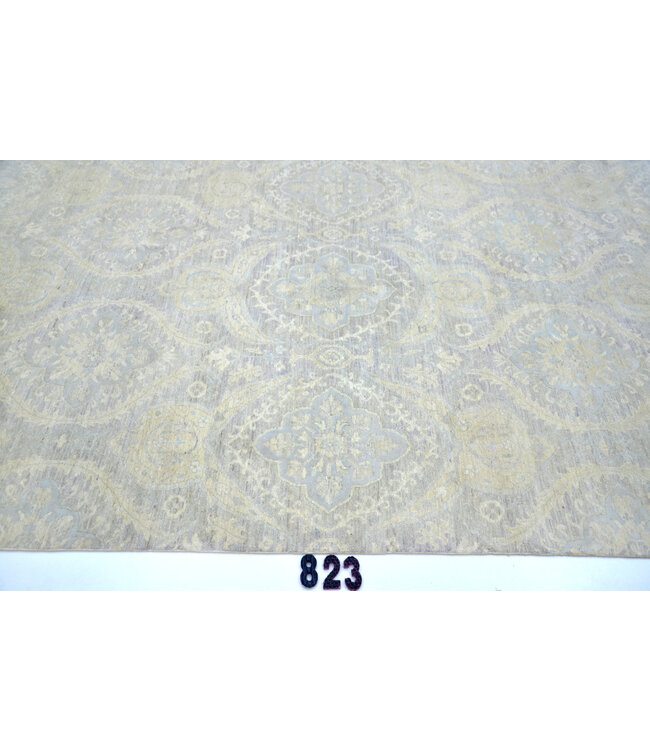 Lavendel Creme Transitional Teppich – Medaillonmuster – 275 x 180 cm