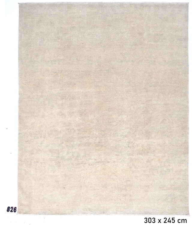 Beiger Moderner Teppich – Handgeknüpft Wolle – 303 x 245 cm