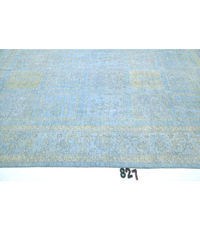 Light Blue Ziegler Rug – Hand-Knotted Wool – 300 x 241 cm