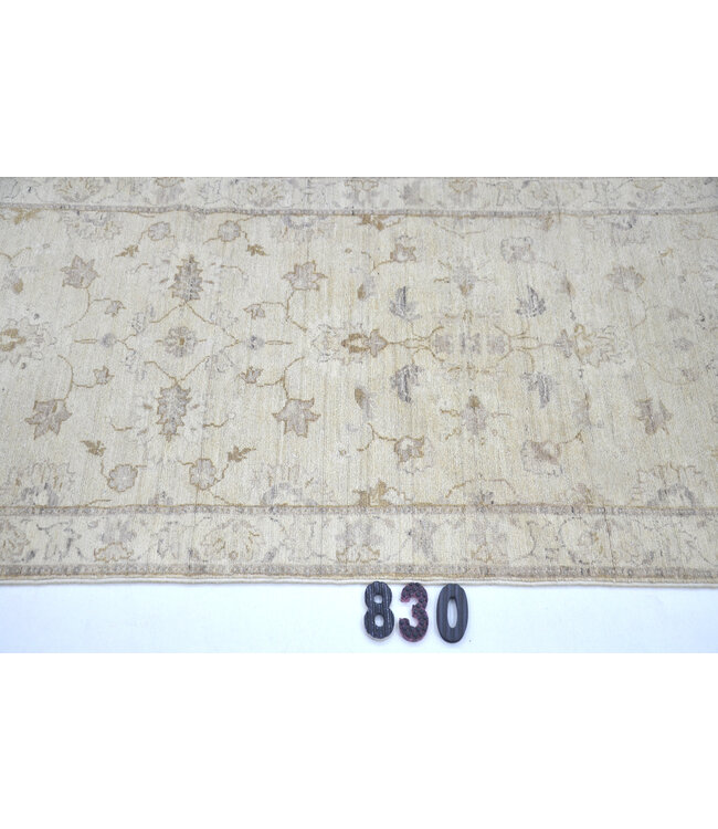 Elegante Beige Loper – Handgeknoopt – 285 x 76 cm