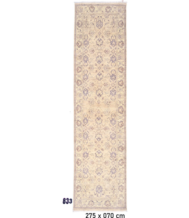 Zand-Lila Ziegler Loper – 275 x 70 cm – Fijn Klassiek Patroon