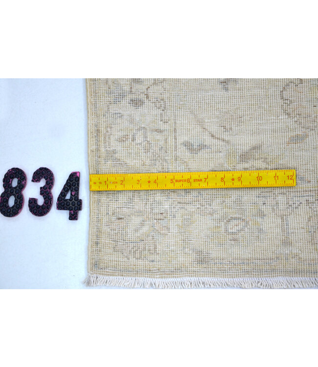 Crème-Grijs Ziegler Loper – 305 x 77 cm – Handgeknoopt Klassiek Design