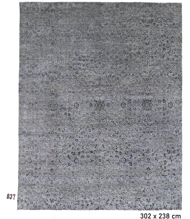 Grijs Modern vloerkleed – 302 x 238 cm – handgeknoopt van wol