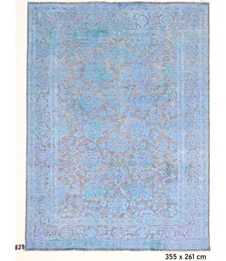 Grey-Blue Vintage Rug – 355 x 261 cm – Hand-knotted Wool Carpet Grey-Blue Vintage Rug – 355 x 261 cm – Hand-knotted Wool Carpet