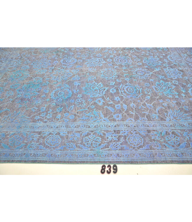 Grey-Blue Vintage Rug – 355 x 261 cm – Hand-knotted Wool Carpet
