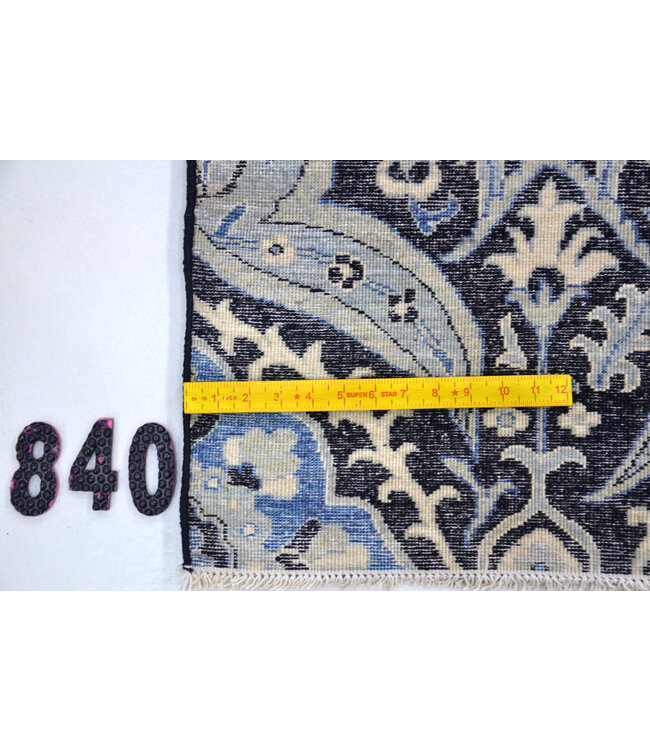 Orientalischer Wollteppich Schwarz-Blau – 168 x 121 cm – handgeknüpft mit Medaillonmuster