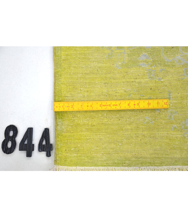 Handgeknüpfter Wollteppich Limettengrün – 192 x 140 cm – moderner Vintage-Stil