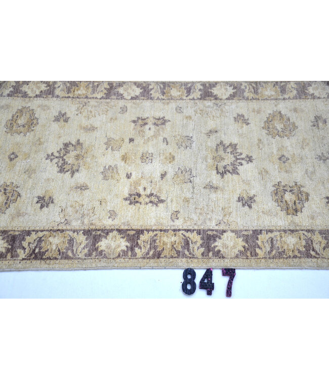 Ziegler Wollen Handgeknoopte Tapijt in Beige en Lila – 323 x 077 cm