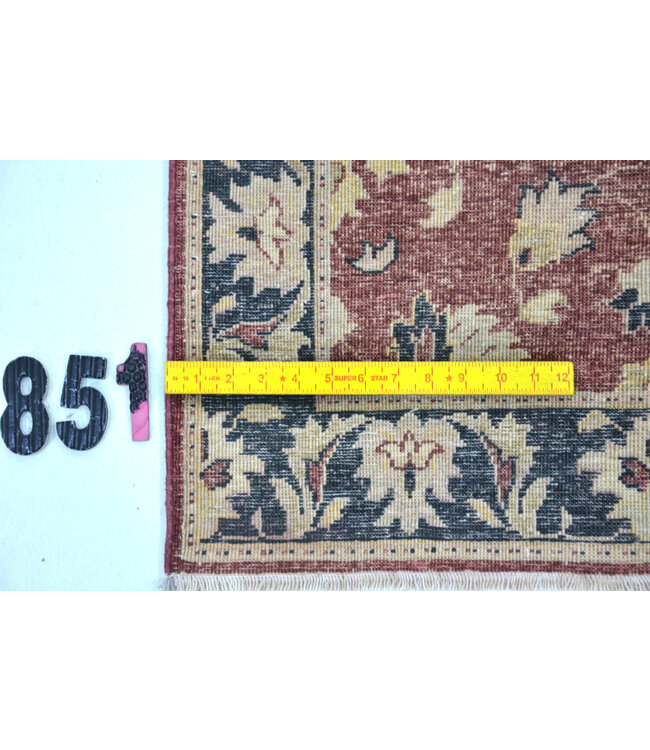 Bordeaux Ziegler Läufer – 295 x 074 cm – Handgeknüpft aus Wolle