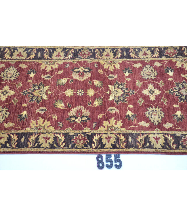 Rot & Beige Läufer Teppich – 284 x 077 cm – Handgeknüpft aus Wolle