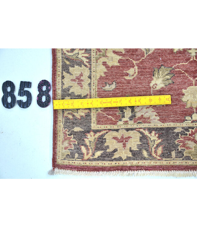 Tiefroter Handgeknüpfter Läufer – 283 x 076 cm – Klassisches Blütendesign