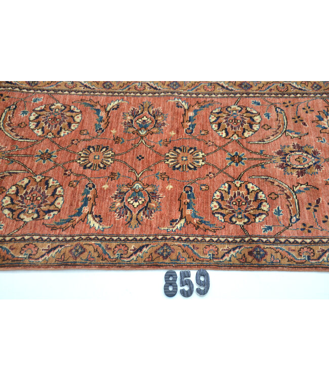 Perzisch Terracotta Loper – 286 x 081 cm – Fijn Handgeknoopt met Bloemenpatroon