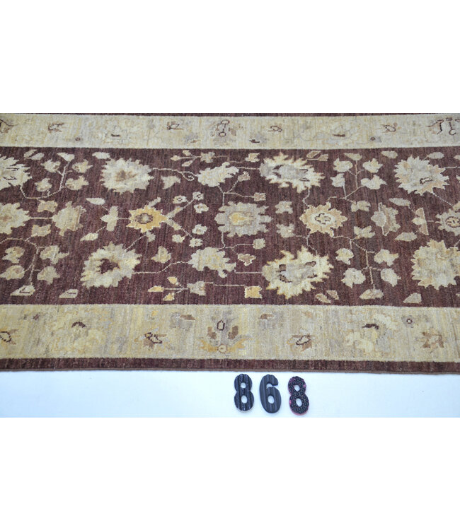 Bruin Antiek Ziegler loper – handgeknoopt wollen tapijt – 653 x 078 cm