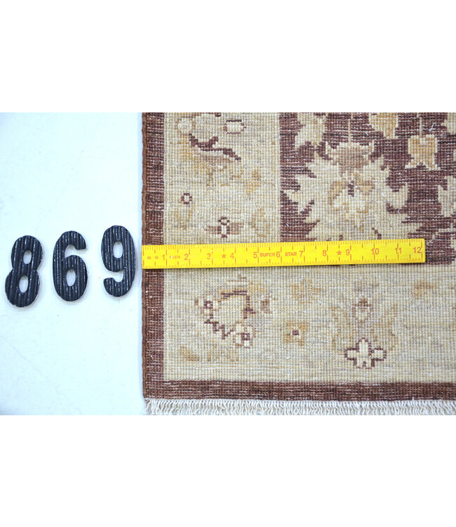 Bruin Antiek Ziegler loper – handgeknoopt wollen tapijt – 593 x 076 cm