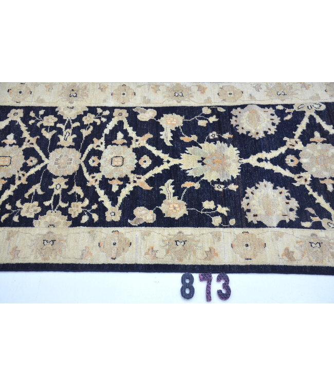 Black Antique Ziegler Runner – Hand-knotted Wool Carpet – 235 x 077 cm