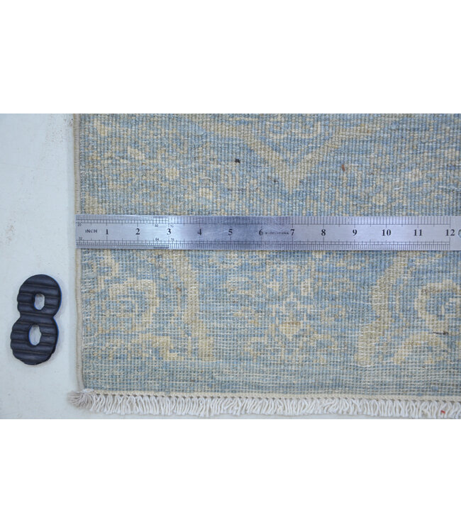 Silver Blue Modern Runner – 611 x 78 cm – Hand-knotted Wool Carpet