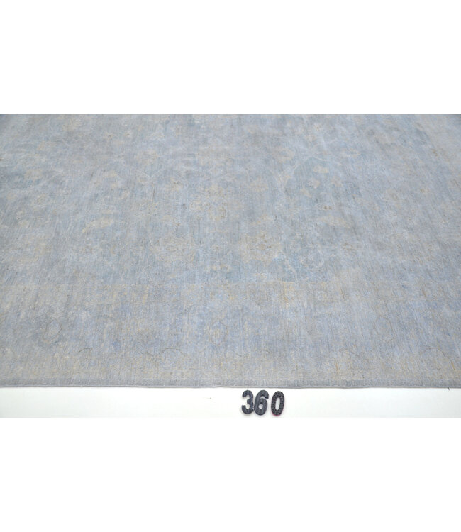 Ziegler Teppich in Hellblau – 296 x 236 cm – Handgeknüpft aus Wolle